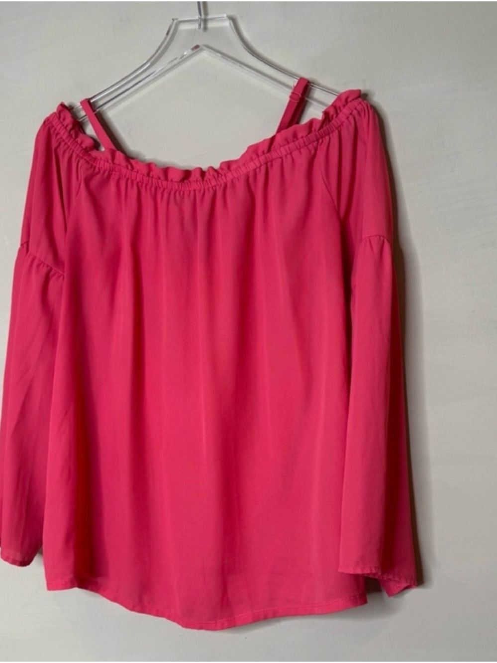 I.N.C. Off-Shoulder Ruffled Pink Top - Picture 2 of 6